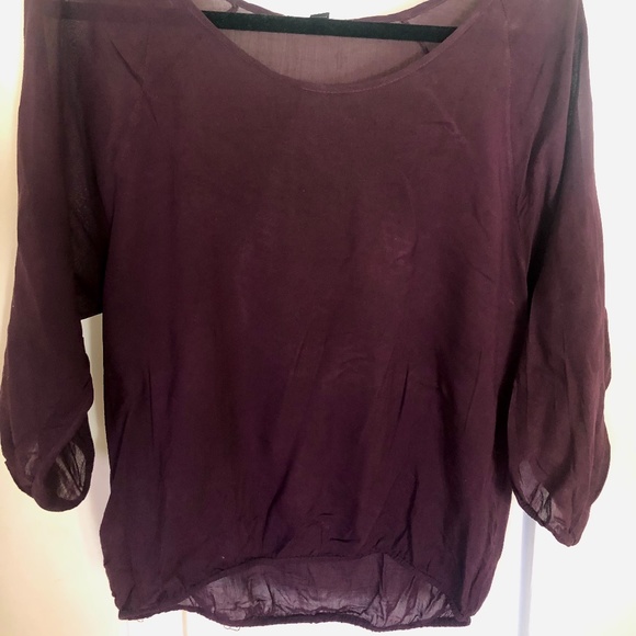 James Perse Plum Viscose Blouse (Size 0) - Picture 2 of 3
